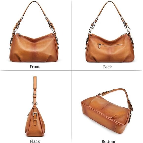 Womens Hobo Genuine Leather Shoulder Bag Top-handle Handbag Ladies - Picture 6 of 7